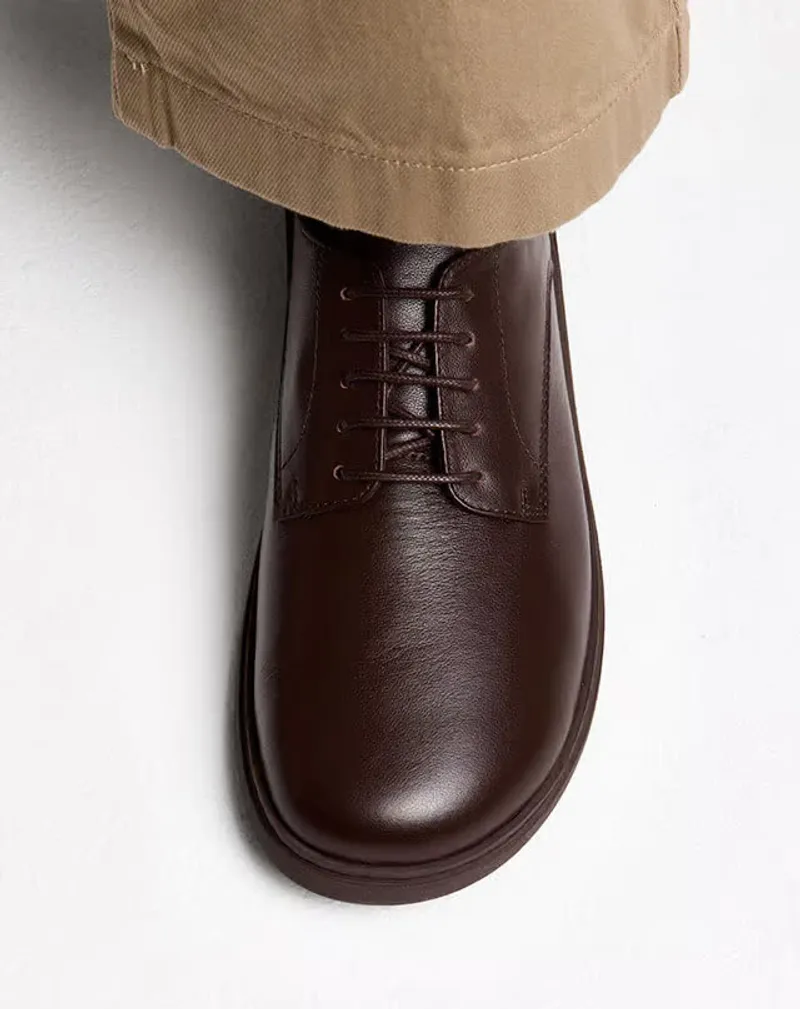 A photo showing one of GROUNDIES' leather shoes.