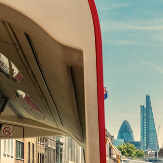 The cover art for Nectar. It's a photograph from within a bus looking out on a London street with some tall buildings in the distance.